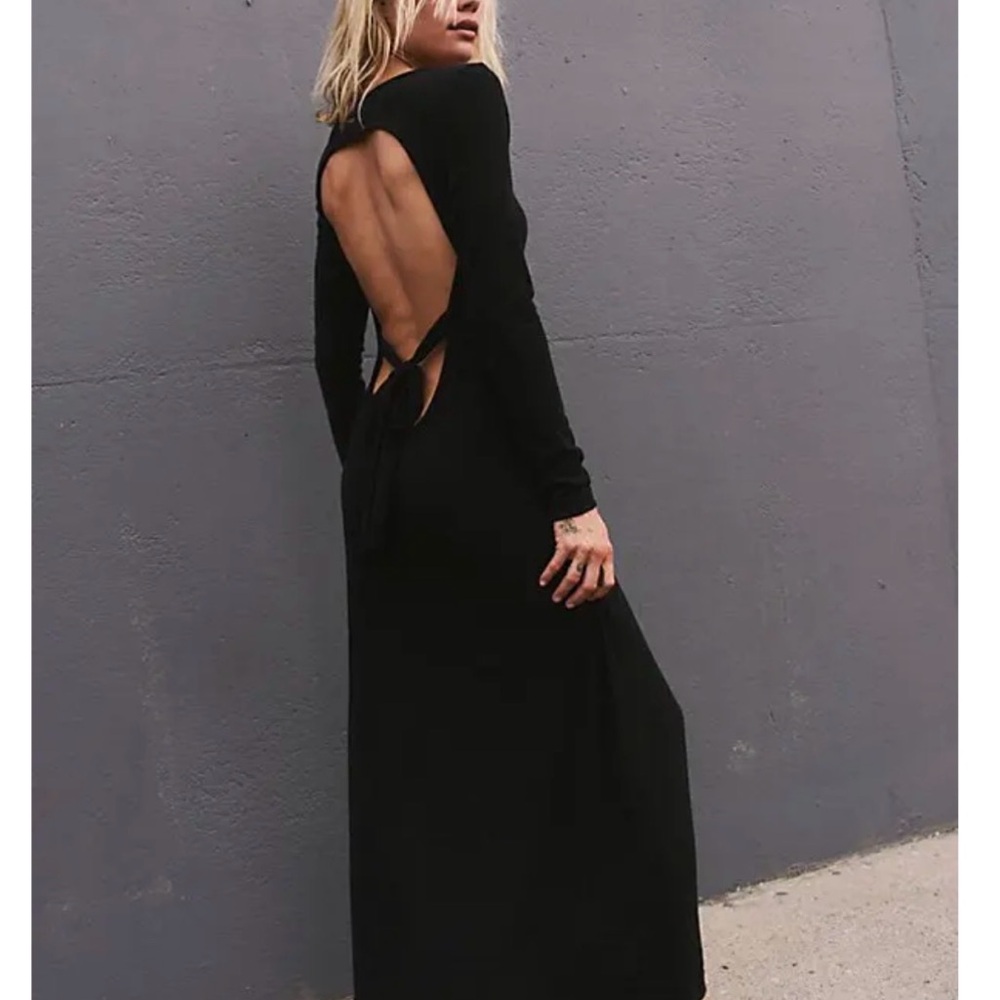 Free People Black Backless Dress